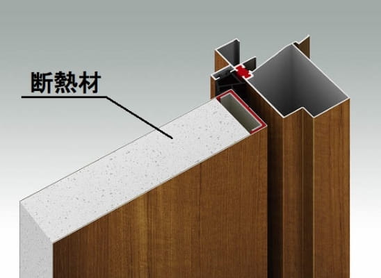 断熱玄関ドアの断面図